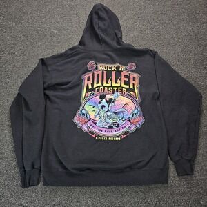 Disney Parks Mickey Mouse Rock N Roller Coaster Full Zip Hoodie Medium Jacket